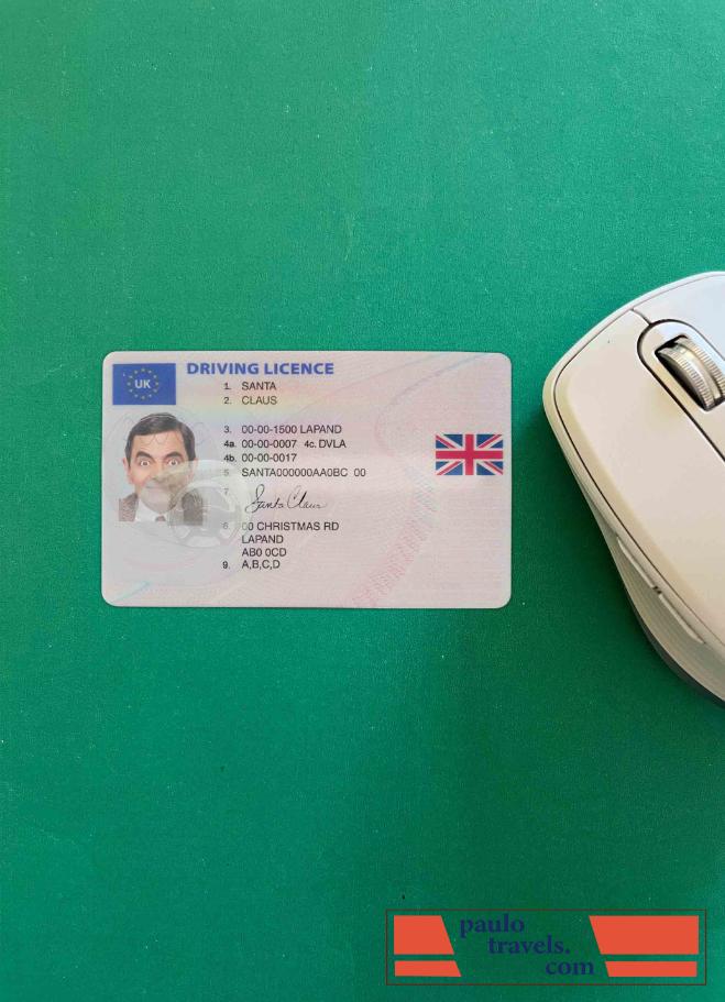 United Kingdom driving license (between January 2021 and December 2021) photolook FRONT PSD template